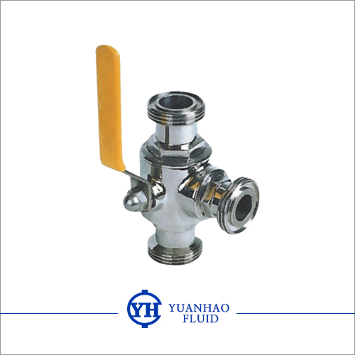 Sanitary thread three-way ball valve